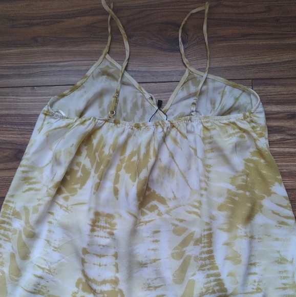 Gigio Tank Top S small Tie Dye Mustard yellow Surplice Boho - Picture 5 of 5